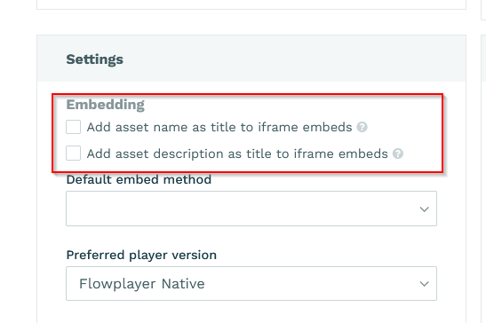 Workspace iframe settings